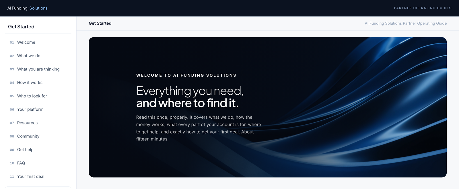 The AIFS Partner Portal on first login, already built and populated.